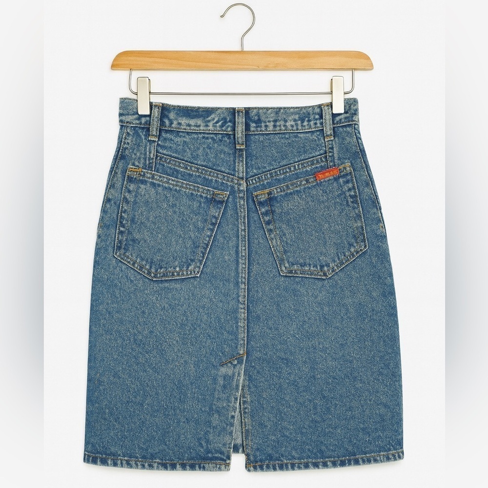Jordache RARE Vintage Acid Washed Denim Skirt With Rose Appliqué Juniors 5/7. - Picture 2 of 4